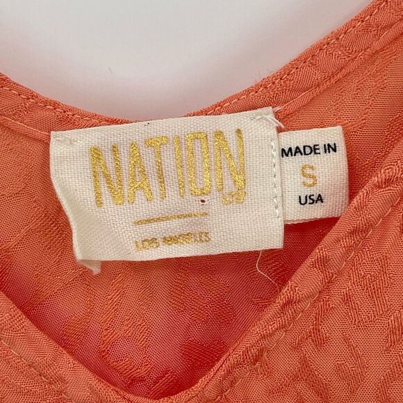 Nation LTD V-Back Penelope Mini Slip Dress Sleeveless Leopard Peach Women Small - Picture 7 of 8